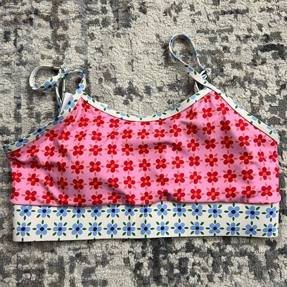 Lime Ricki Other - Lime Ricki Blue and Green Floral Bikini Top